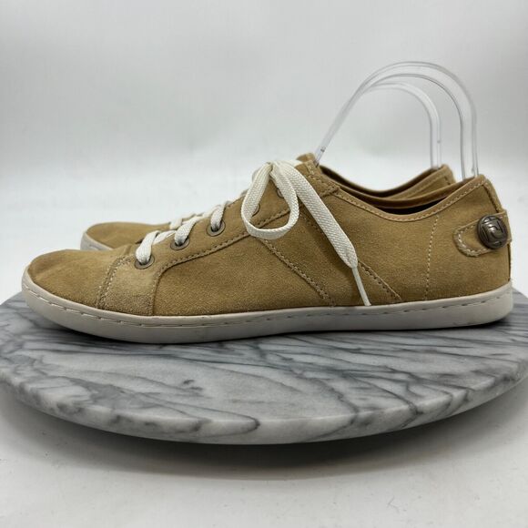 Rockport Walking Sneaker Shoe Womens 11 Tan Beige Suede Leather Low Cut Lace Up - Picture 4 of 11